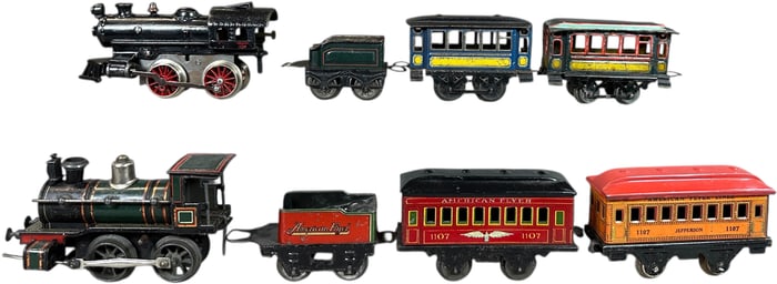 WIND-UP AMERICAN FLYER & BUB PASSENGER SETS