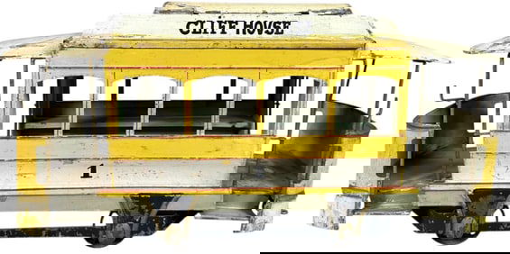 LARGE EUROPEAN TINPLATE CLIFF HOUSE FLOOR TRAM