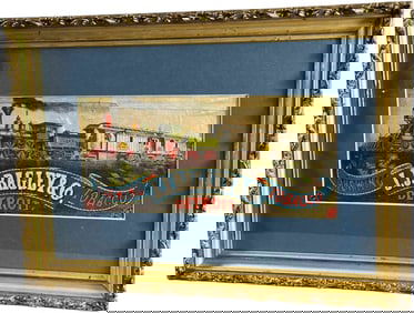 FRAMED BAGLEY TOBACCO ADVERTISING TRAIN PRINT