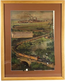 WORCESTER SALT TRAIN CHROMOLITHO PRINT