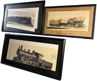 THREE FRAMED LOCOMOTIVE PRINTS
