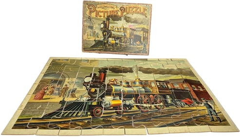 BOXED MCLOUGHLIN BROS. RAILROAD PICTURE PUZZLE