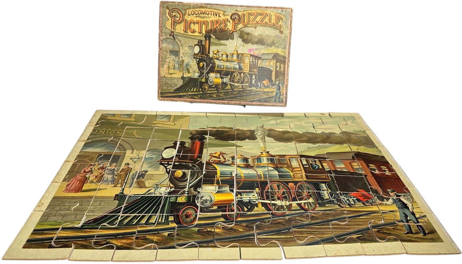BOXED MCLOUGHLIN BROS. RAILROAD PICTURE PUZZLE (1 of 5)
