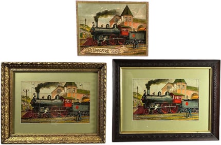 FRAMED LOCOMOTIVE 999 PRINT & PUZZLE W/ BOX