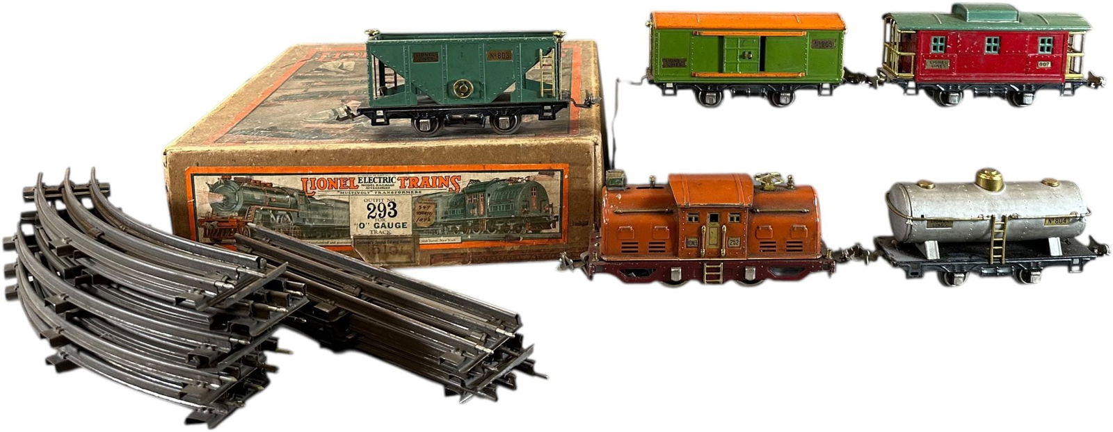 BOXED PREWAR LIONEL OUTFIT NO.293 FREIGHT SET (1 of 6)