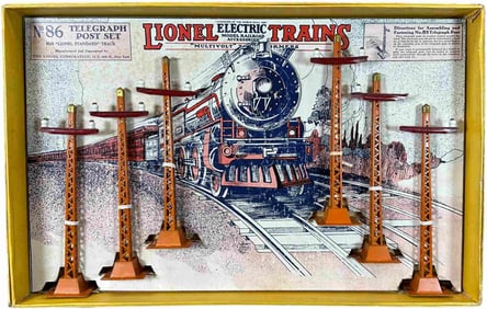 BOXED PREWAR LIONEL NO.86 TELEGRAPH POST SET