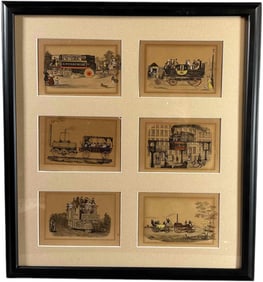 FRAMED ENGLISH STEAM TRANSPORTATION ENGRAVINGS