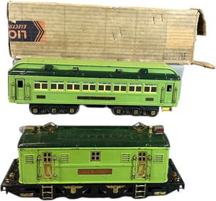 PREWAR LIONEL GREEN NO.9E & LIBERTY BELL CAR