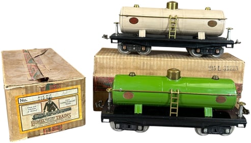 BOXED PREWAR LIONEL RED LETTER 215 TANK CARS