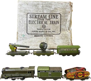 BOXED MARX ARMY TRAIN SET