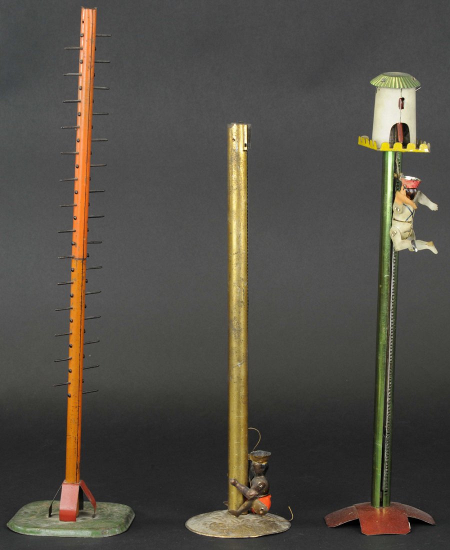 LEHMANN COCO, BAKER AT WINDMILL, & MARTIN BEAR CLI: Three incomplete toys with some rarity, includes the three mentioned, each missing a figure or piece to complete, good opportunity for a restoration project. Up to 14 1/2" h.
