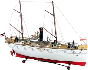 LARGE CARETTE LIVE STEAM SHIP