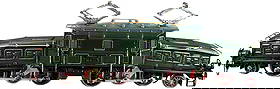ORIGINAL MARKLIN CROCODILE LOCOMOTIVE: 85. ORIGINAL MARKLIN CROCODILE LOCOMOTIVE | O gauge, electric, an original example of the renowned Swiss Crocodile articulating locomotive. | 16.5 " l. | Outstanding all original example of a rare 0 g