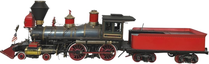 7.5 GAUGE LIVE STEAM AMERICAN 4-4-0 LOCOMOTIVE