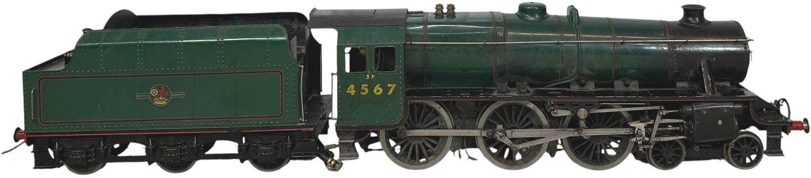 3.5 GAUGE BRITISH 4-6-0 LOCOMOTIVE: 174. 3.5 GAUGE BRITISH 4-6-0 LOCOMOTIVE | 3.5" gauge, live steam, possible LBSC design. Boiler is untested. | loco 30" l. | (Excellent Condition) | $1,500 - $3,000