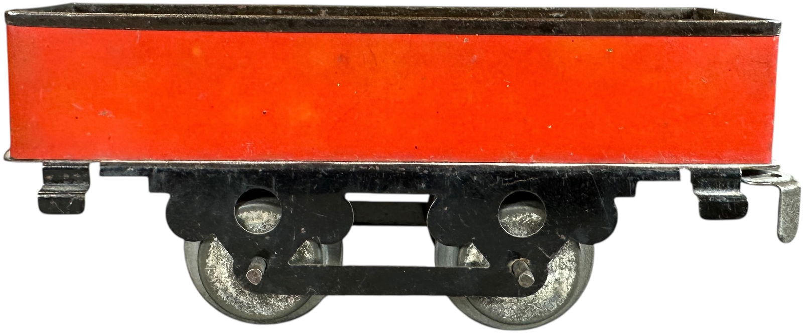 EARLY AMERICAN FLYER TINPLATE GONDOLA: 240. EARLY AMERICAN FLYER TINPLATE GONDOLA | O gauge. Ex: Dale Buchardt Collection. | 5.5" l. | (Excellent to Pristine Condition) | $1,500 - $2,500
