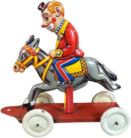 BELL ITALY CLOWN ON DONKEY TOY