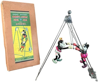 BOXED CELLULOID MICKEY & MINNIE ACROBATS