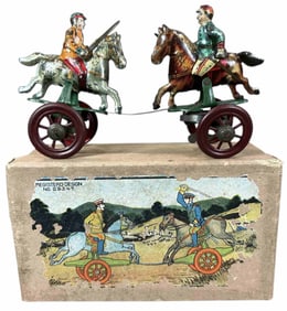 BOXED PRE-WAR JAPANESE SWORDSMEN TOY