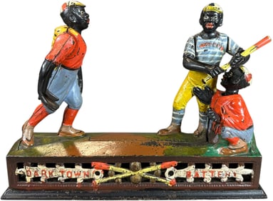 THE BASEBALL MECHANICAL BANK - DARKTOWN BATTERY