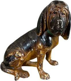 B&H SEATED BASSET HOUND DOORSTOP