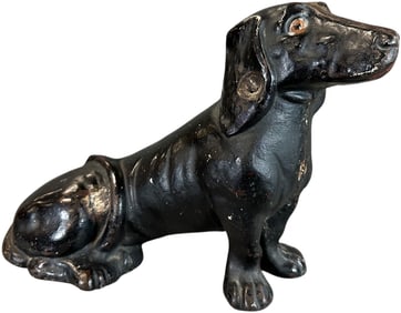 RARE SITTING DASCHUND DOORSTOP