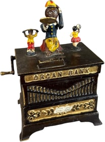 ORGAN MECHANICAL BANK - BOY & GIRL