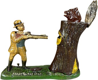 TEDDY & THE BEAR MECHANICAL BANK