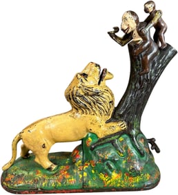 LION & MONKEYS MECHANICAL BANK