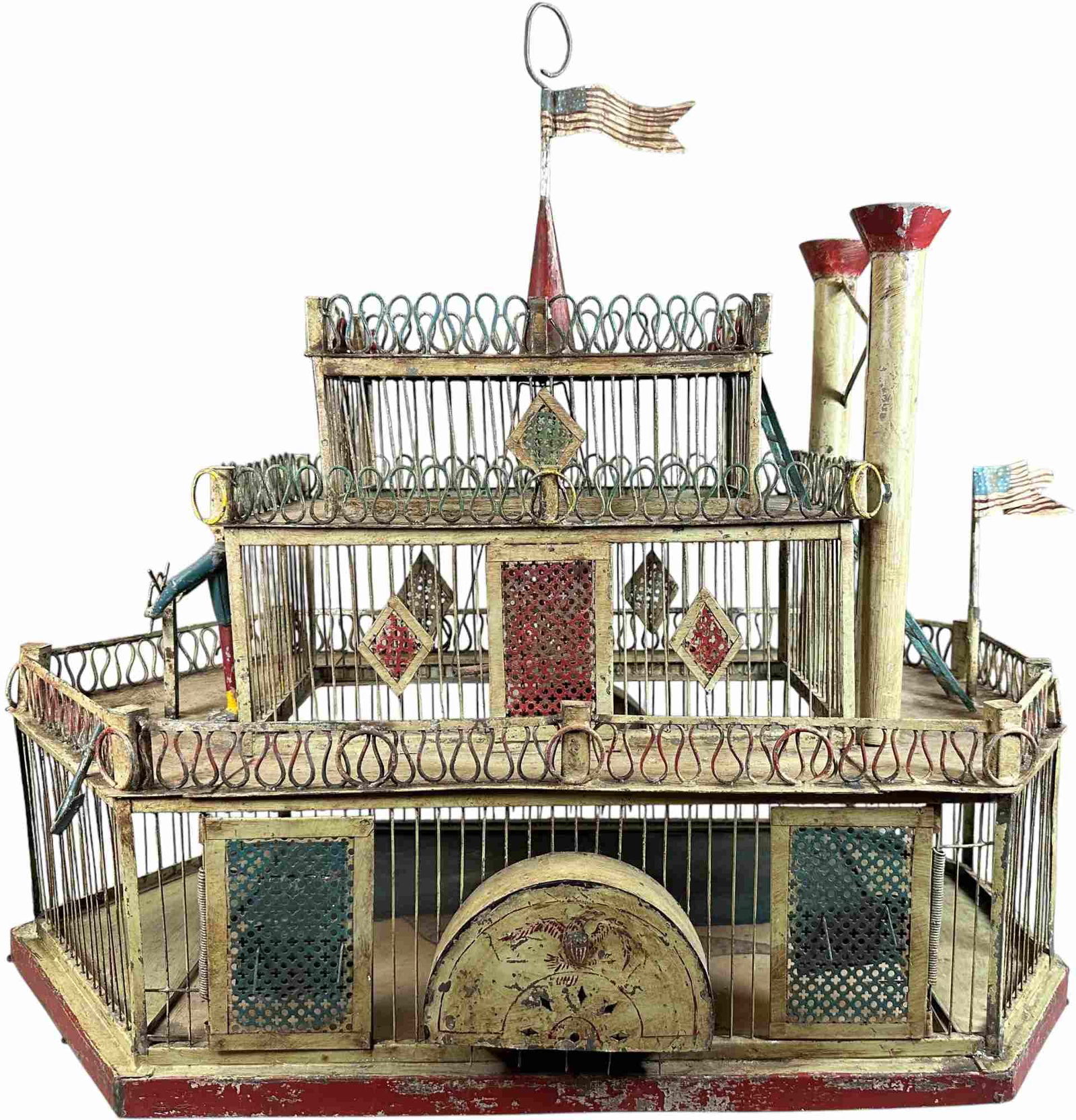 MASSIVE FOLK FERRY BOAT BIRD CAGE (1 of 15)