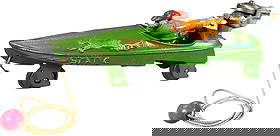 HUBLEY STATIC SPEED BOAT: 1306. HUBLEY STATIC SPEED BOAT | Open air rear end version with a fixed prop cast engine, bright colors and minimal handling wear make this an extraordinary cast iron pull toy! | 10" l. | Flat spot to