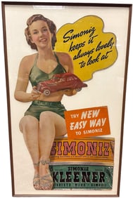 SIMONIZE KINGSBURY CARDBOARD ADVERTISEMENT