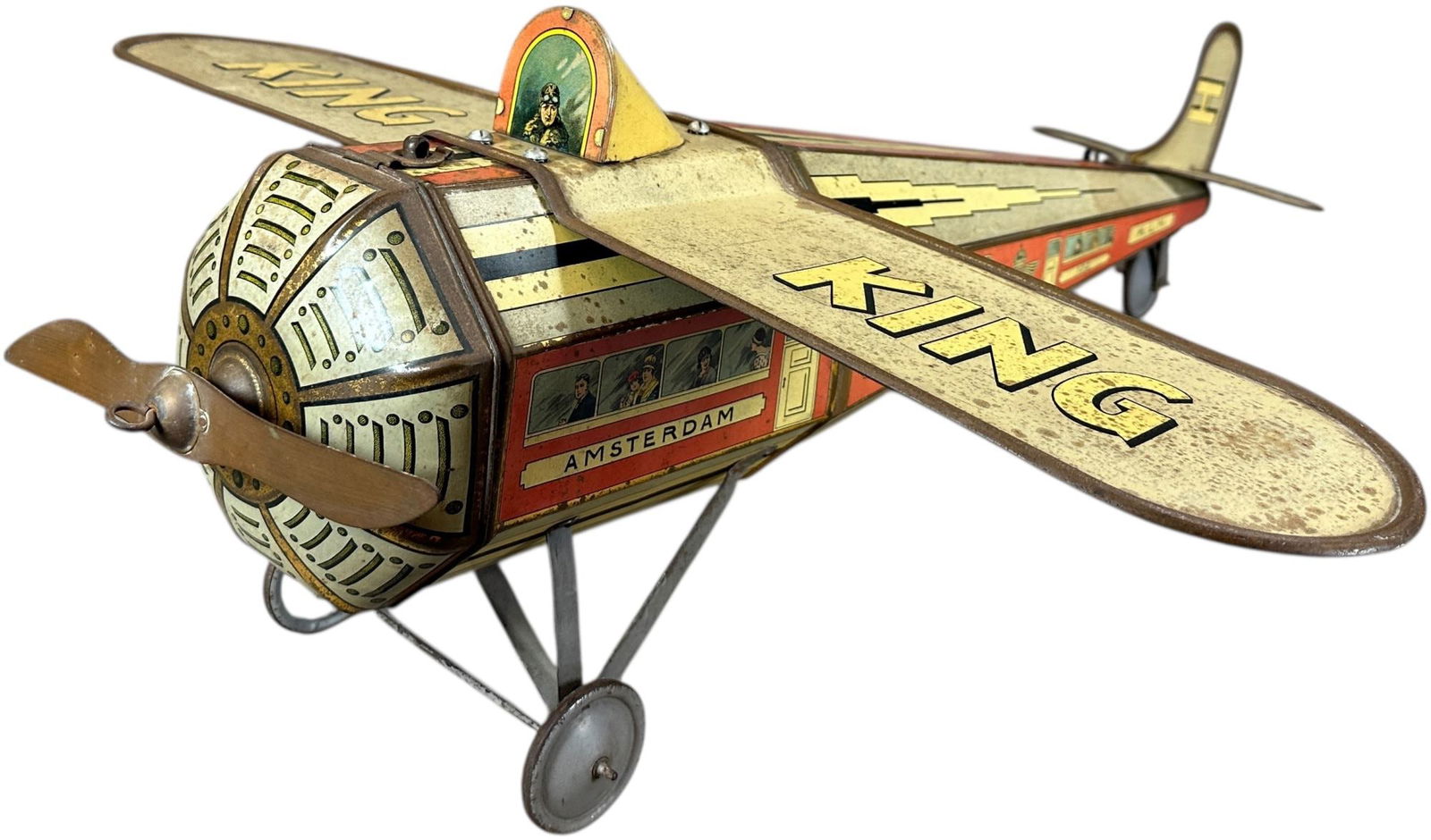LARGE MONOCOUPE AIRPLANE BISCUIT TIN (1 of 11)