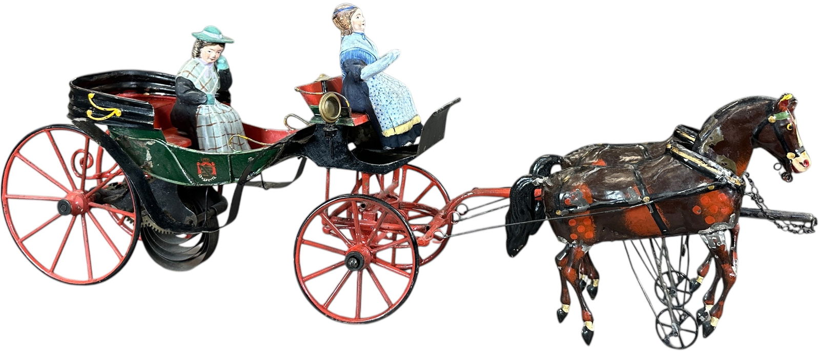 ELABORATE ARTICULATED HORSE PHAETON CARRIAGE (1 of 12)
