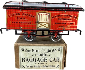 BEAUTIFUL BOXED IVES NO.60 BAGGAGE CAR