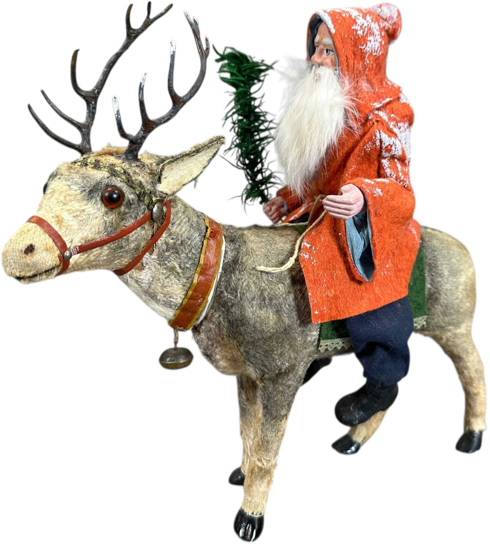 SANTA ON REINDEER CANDY CONTAINER: 5. SANTA ON REINDEER CANDY CONTAINER | Provenance: Bob & Maurine Young | 10" l. | (Excellent Condition) | $1,000 - $1,600
