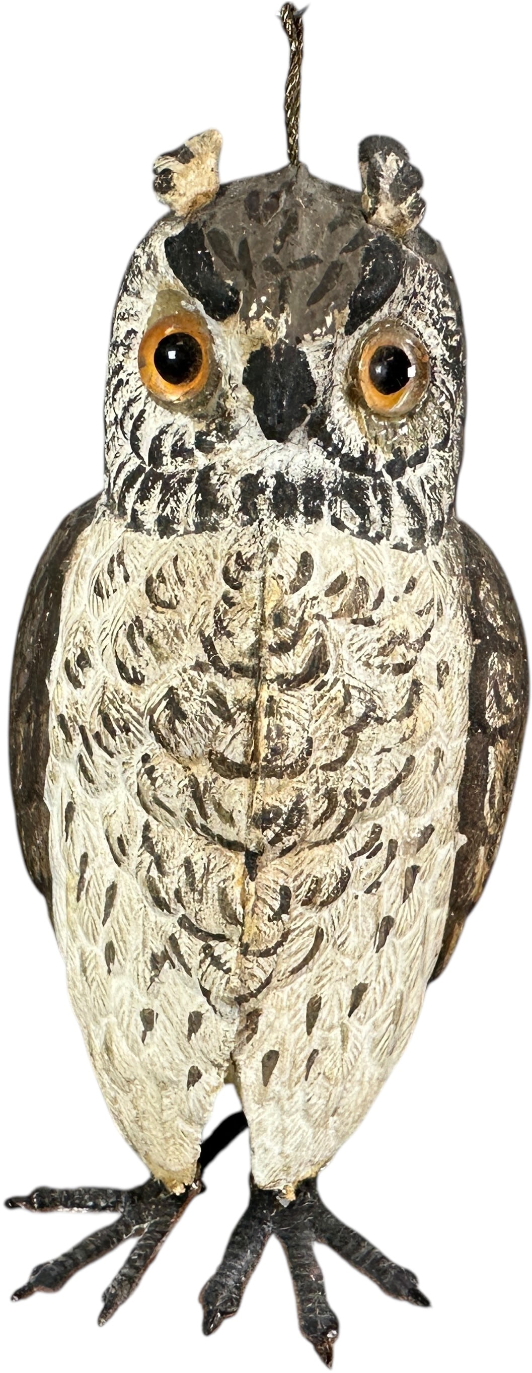 DRESDEN OWL W/ GLASS EYES ORNAMENT (1 of 6)