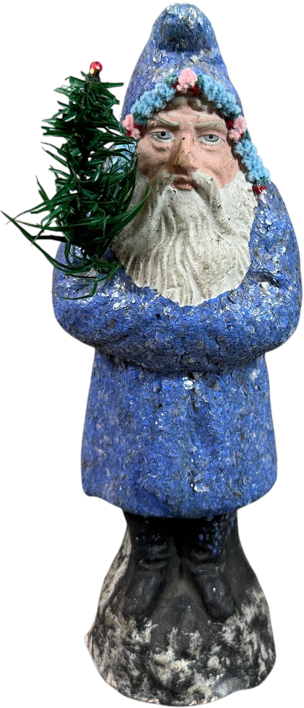 PERIWINKLE COAT BELSNICKLE: 49. PERIWINKLE COAT BELSNICKLE | Rare color and hood trim, far above average condition. | 8" h. | (Excellent to Pristine Condition) | $1,000 - $1,600