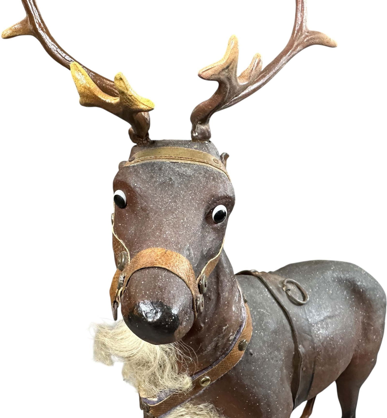 COMPOSITION PAINTED REINDEER CANDY CONTAINER - 2