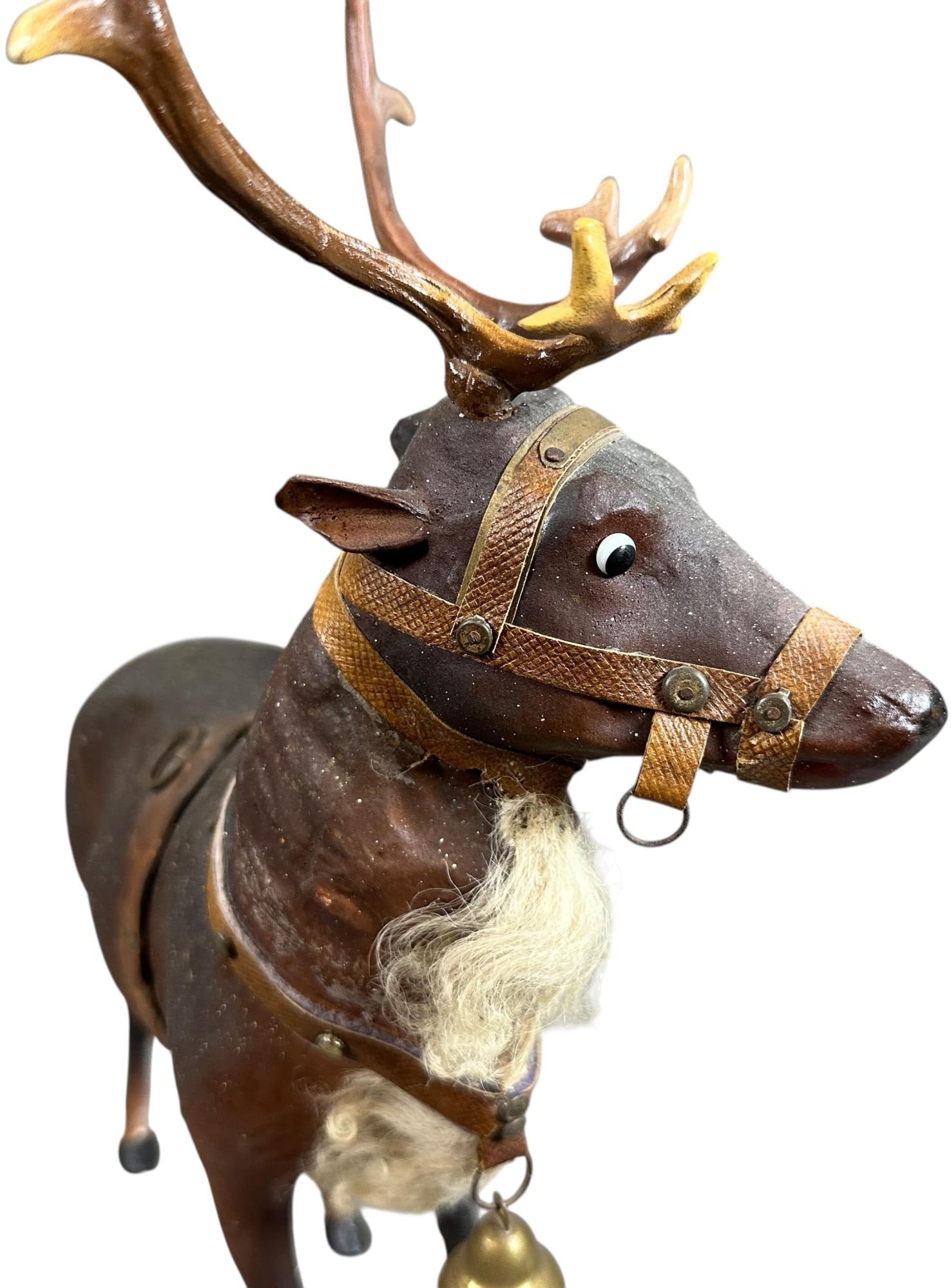 COMPOSITION PAINTED REINDEER CANDY CONTAINER - 7