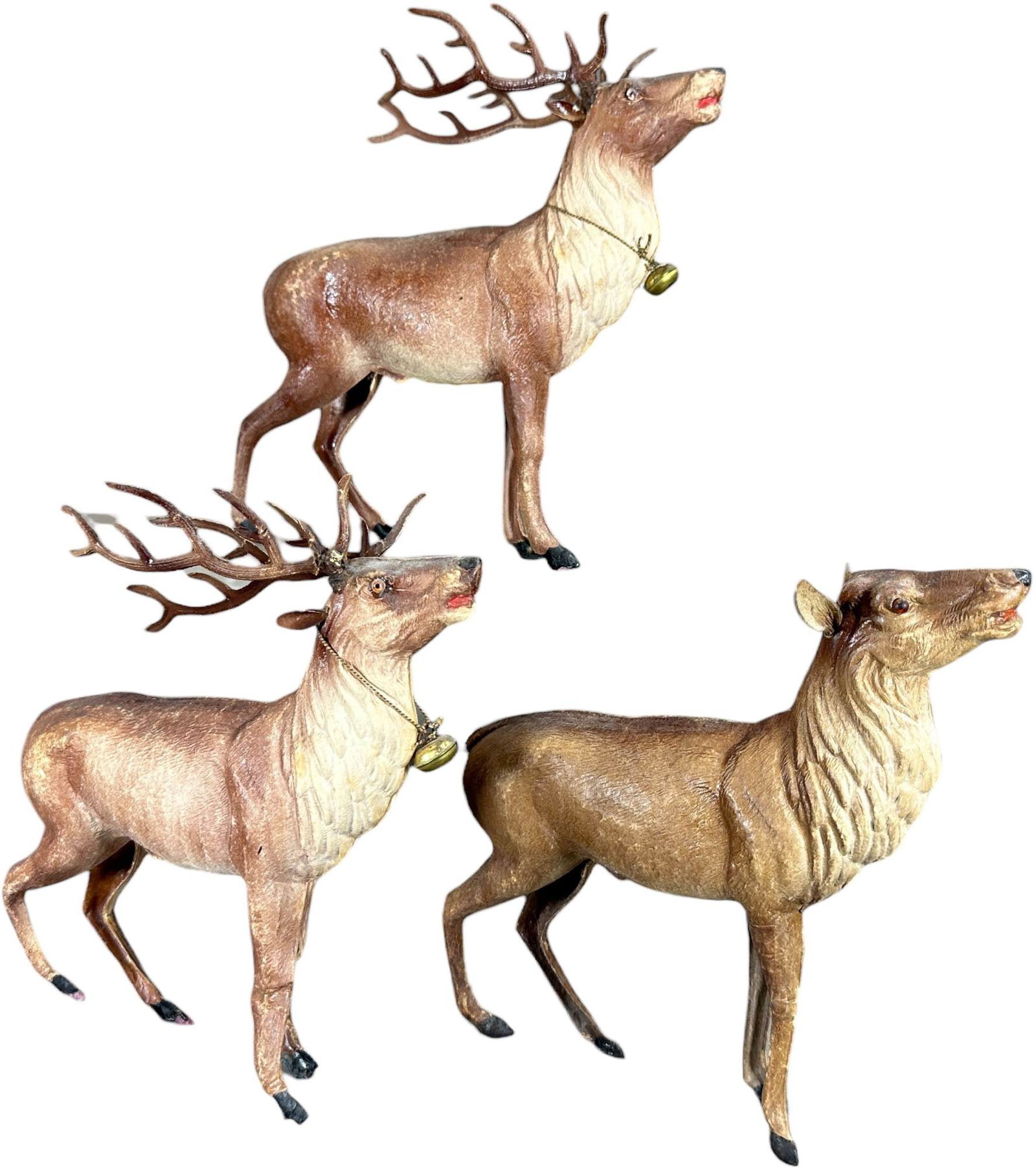 THREE QUITE LARGE DRESDEN REINDEER (1 of 10)