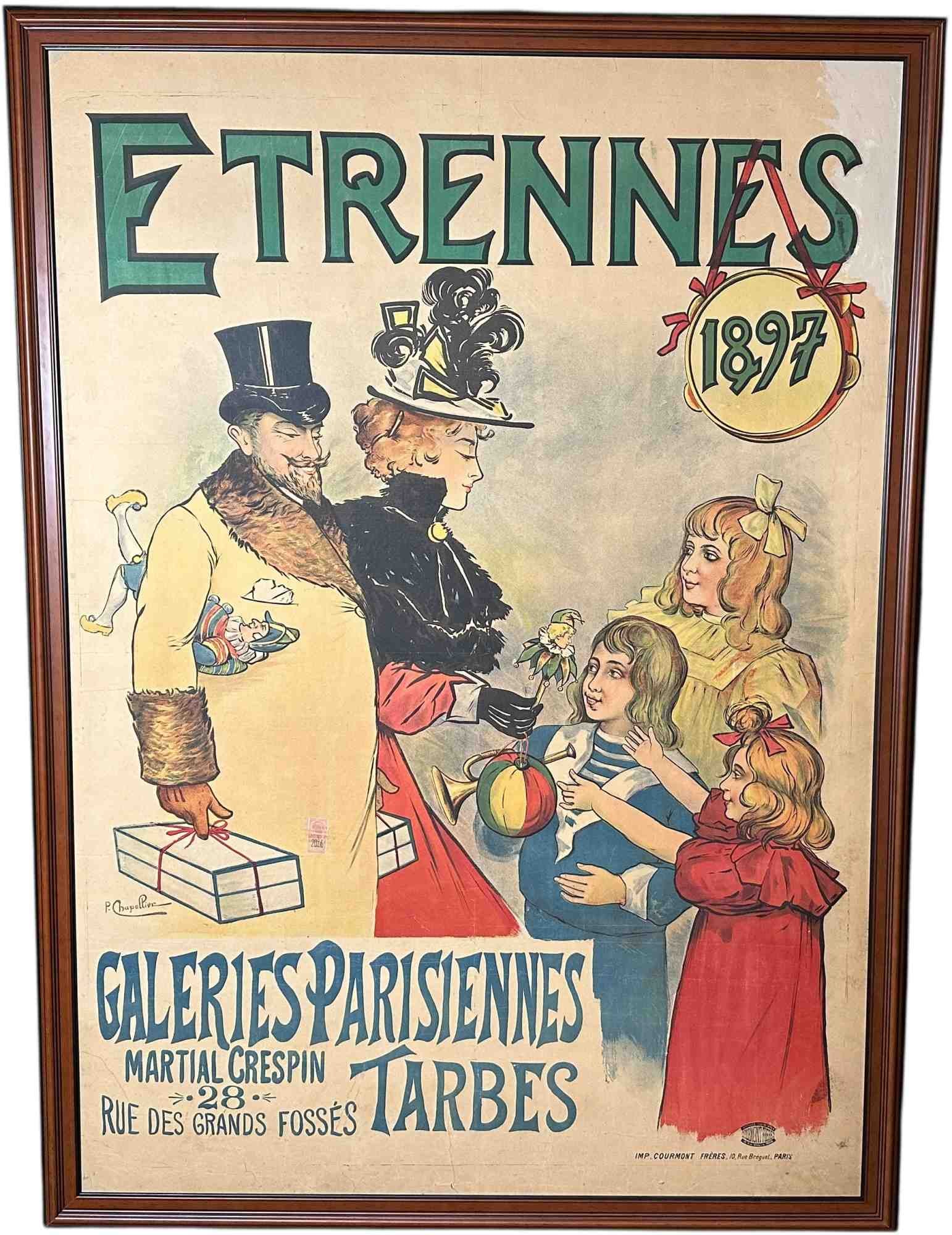 LARGE ENTRENNES 1897 FRENCH POSTER (1 of 7)