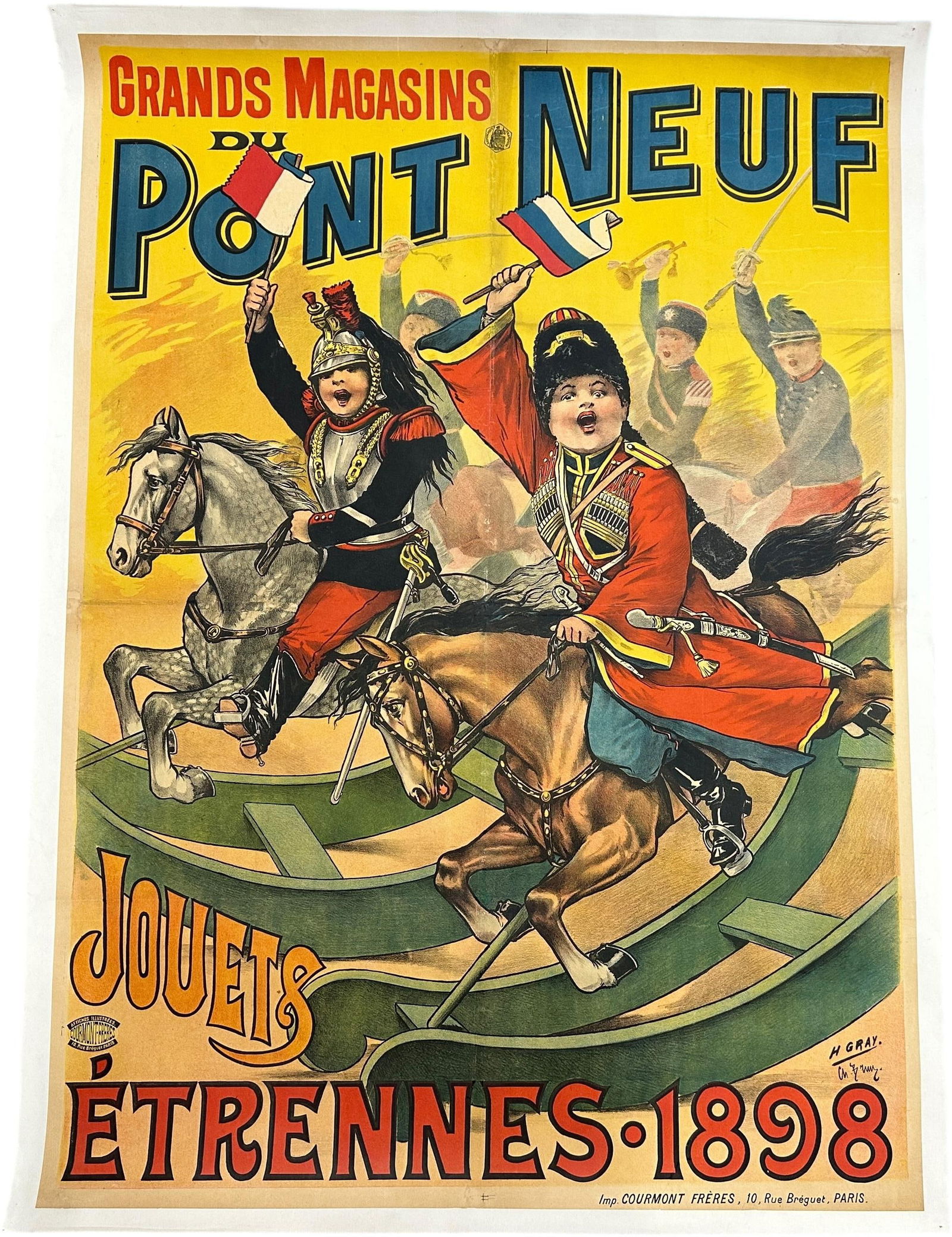 LARGE ENTRENNES 1898 FRENCH POSTER (1 of 5)