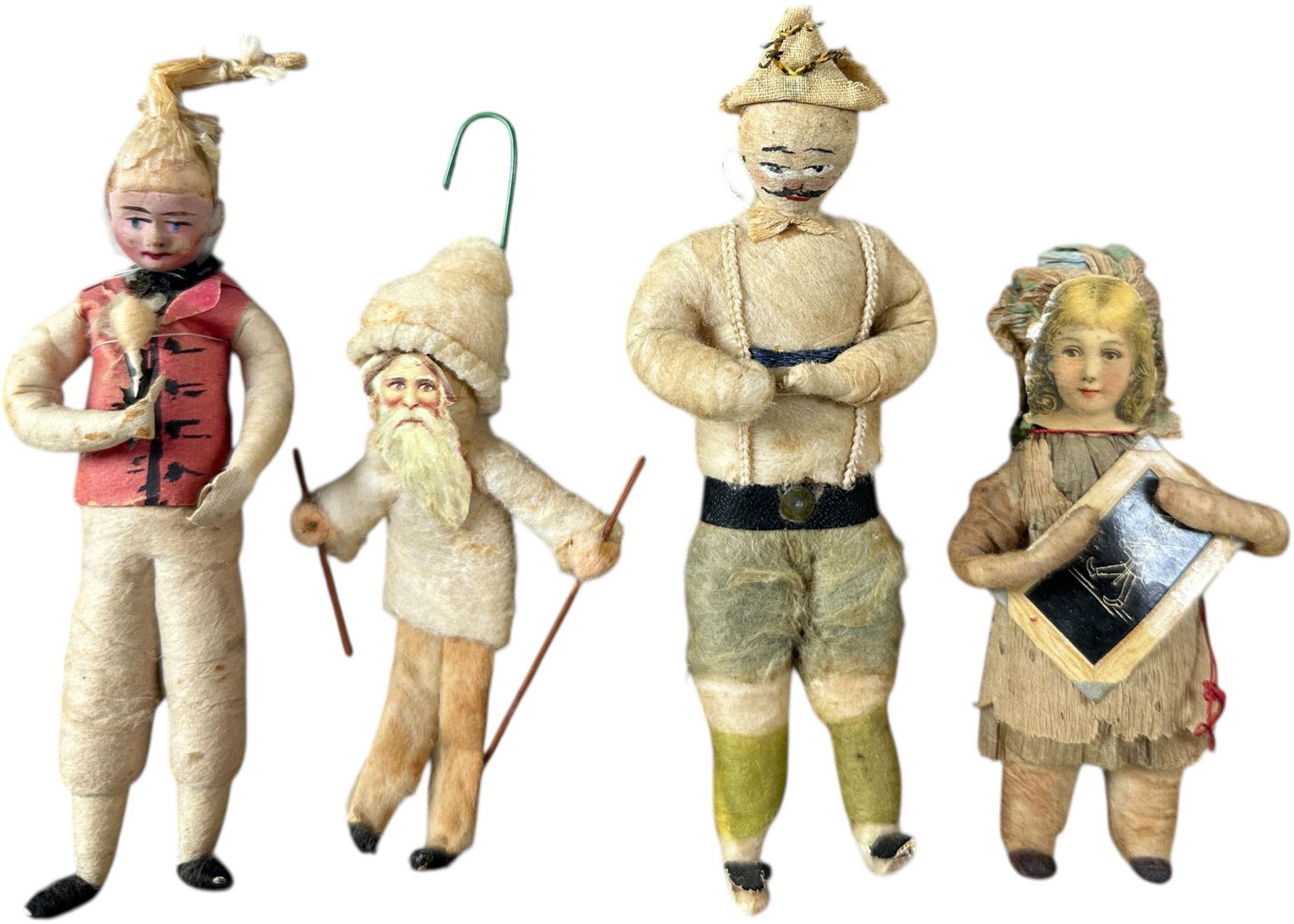 FOUR COTTONS FIGURAL ORNAMENTS: 136. FOUR COTTONS FIGURAL ORNAMENTS | Provenance: Bob & Maurine Young | 4.5" h. | (Excellent Condition) | $600 - $1,000