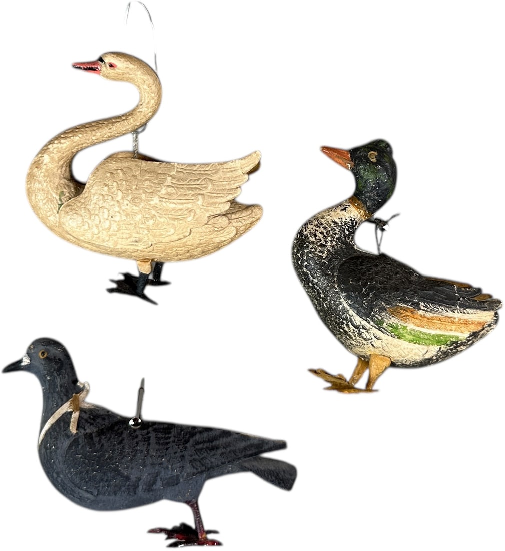 THREE DRESDEN BIRD ORNAMENTS (1 of 6)