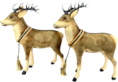 FAUX FUR COVERED REINDEER CANDY CONTAINERS