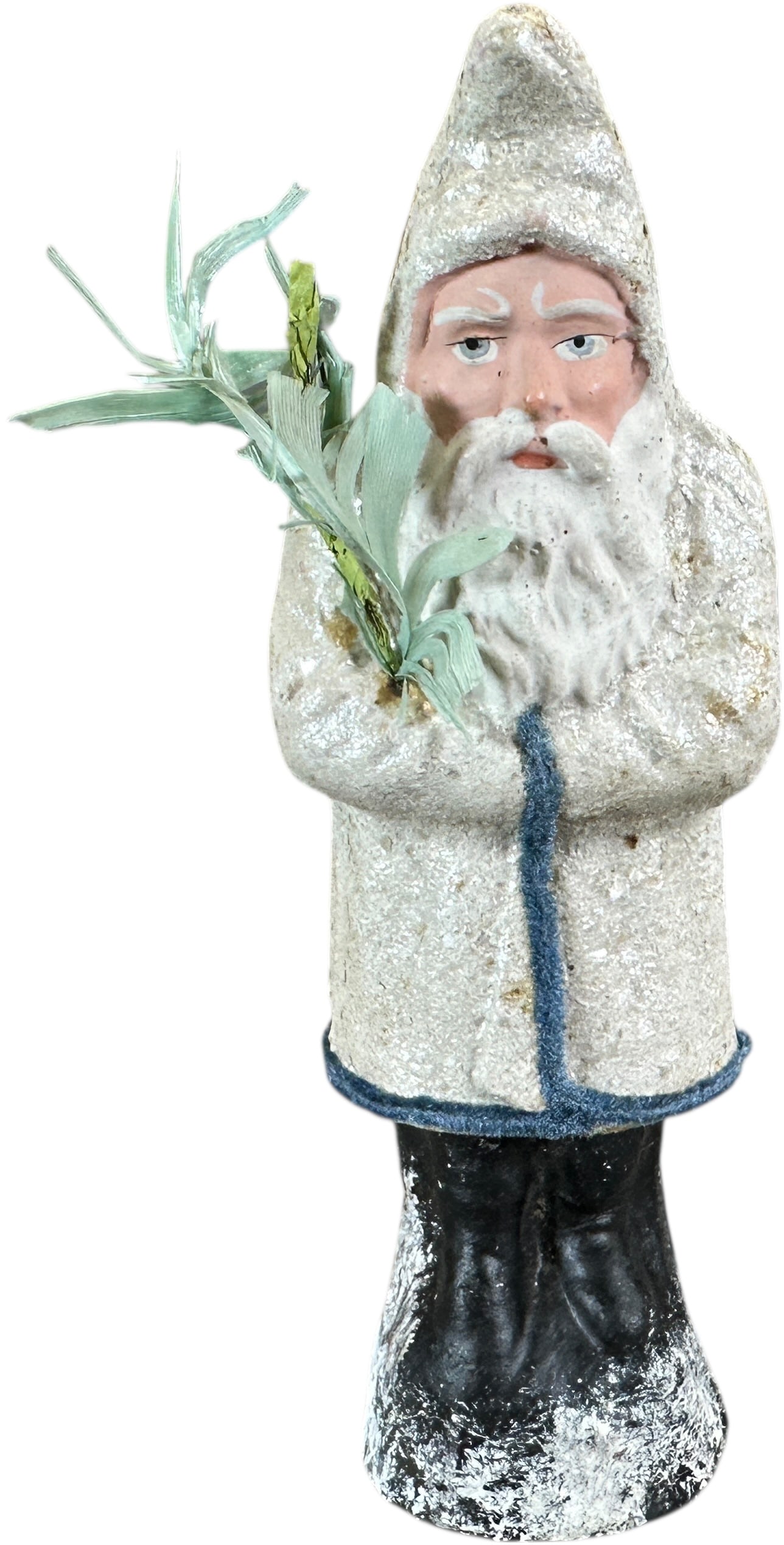 SMALL GERMAN WHITE-ROBED BELSNICKEL: 172. SMALL GERMAN WHITE-ROBED BELSNICKEL | 7" h. | Minor repair to edge of base, overall (Excellent to Pristine Condition) | $800 - $1,400