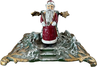 SANTA CLAUS CAST IRON CHRISTMAS TREE STAND