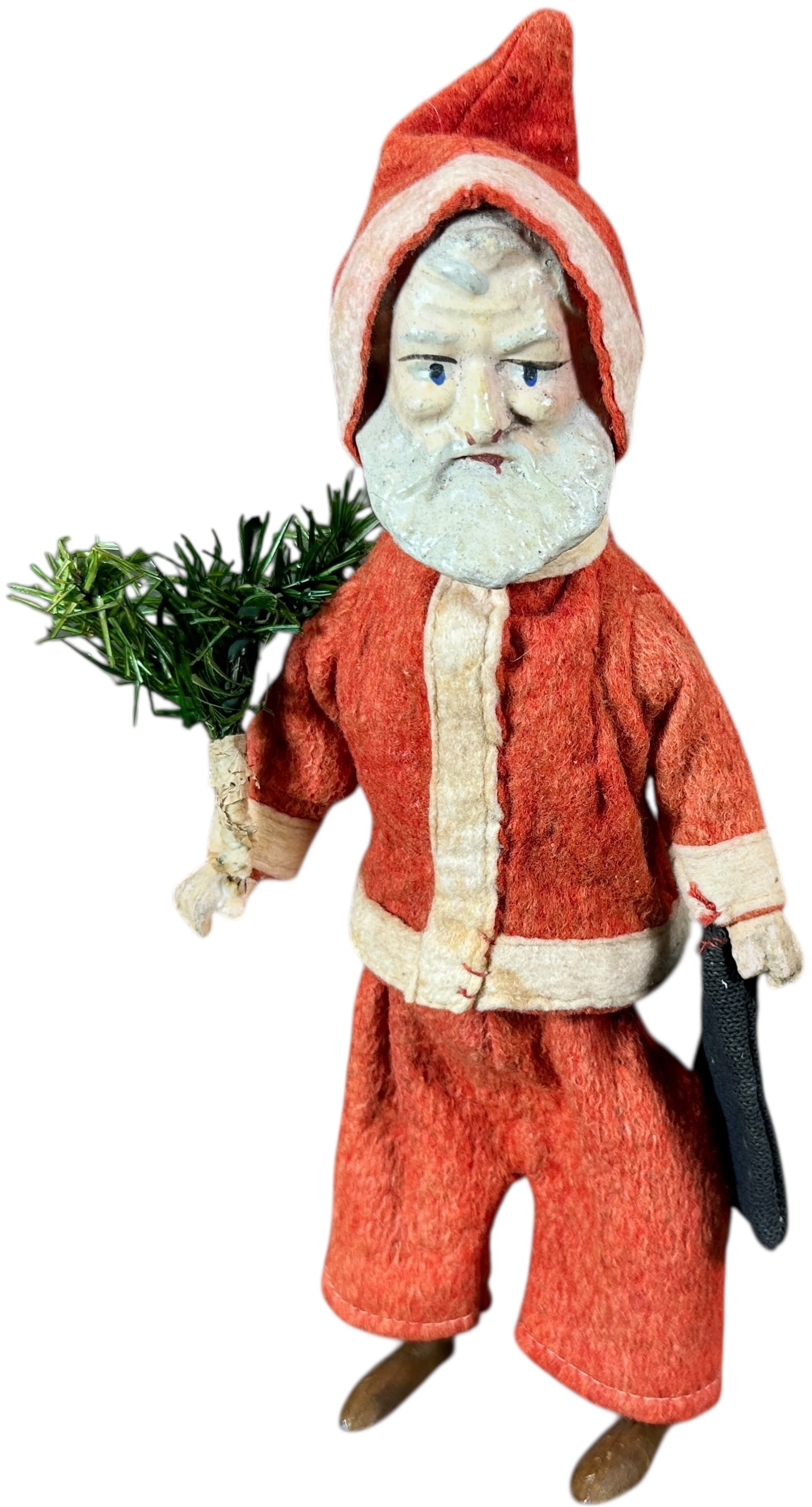 GERMAN WIND-UP WALKING SANTA: 202. GERMAN WIND-UP WALKING SANTA | Provenance: Ed & Brenda DeGarbolewski Collection. | 9.5" h. | (Excellent Condition) | $700 - $1,000
