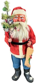 LARGE WOODCUTTER SANTA CANDY CONTAINER